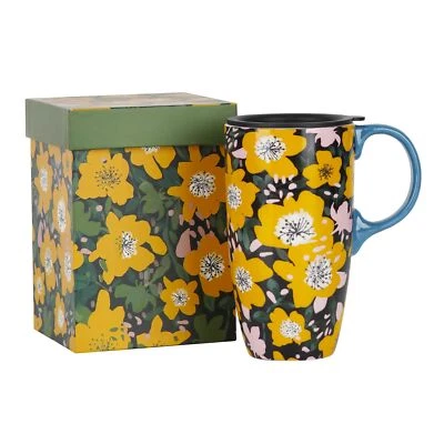 Topadorn Ceramic Coffee Mug Tall Porcelain Cup with Lid and Color Gift Box.17... - Imagem 1 de 4