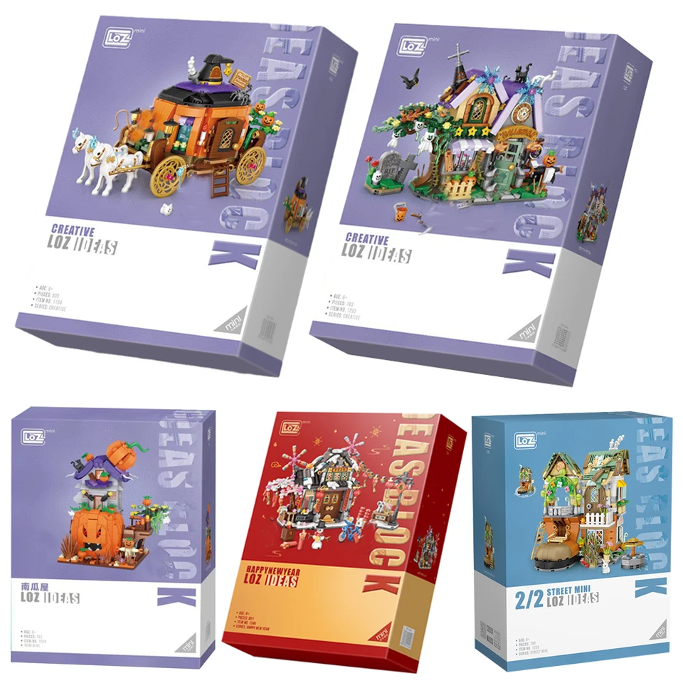 LOZ Halloween Christmas House Pumpkin Carriage Mini Street Building Blocks Toys - Image 1 of 4
