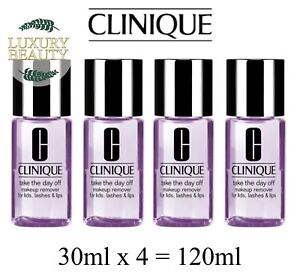 CLINIQUE Take the Day Off Lids, Lashes & Lips makeup remover 30ml x4=120ml NEW 
