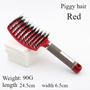 Curved Vented Boar Bristle Styling Hair Brush for Any Hair Type Men Women Gift - Picture 1 of 8