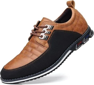 COSIDRAM Men Casual Shoes Fashion Business Luxury Dress Shoes Size 12 Brown - Picture 1 of 6