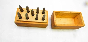 Juego de punzonado número en caja de madera, 1/8" - Imagen 1 de 4