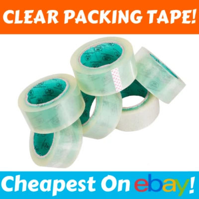 CLEAR PACKING TAPE 48mm x 91m Strong Cheap Packaging Parcel Sticky Box XTRA LONG - Image 1 of 3