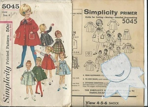 S 5045 sewing pattern 60's darling SMOCK detachable collar DRESS sew Cute size 4 - Picture 1 of 1