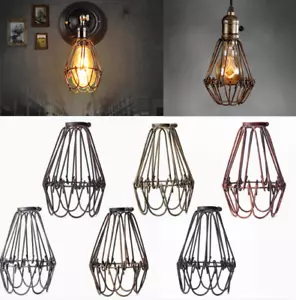 Brass Wire Bulb Cage, Clamp On Lamp Guard, Vintage Trouble Lights - Industrial - Picture 1 of 10