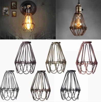 Jaula de bombilla de alambre de latón, abrazadera en protector de lámpara, luces problemáticas vintage - industrial Foto 1 de 4