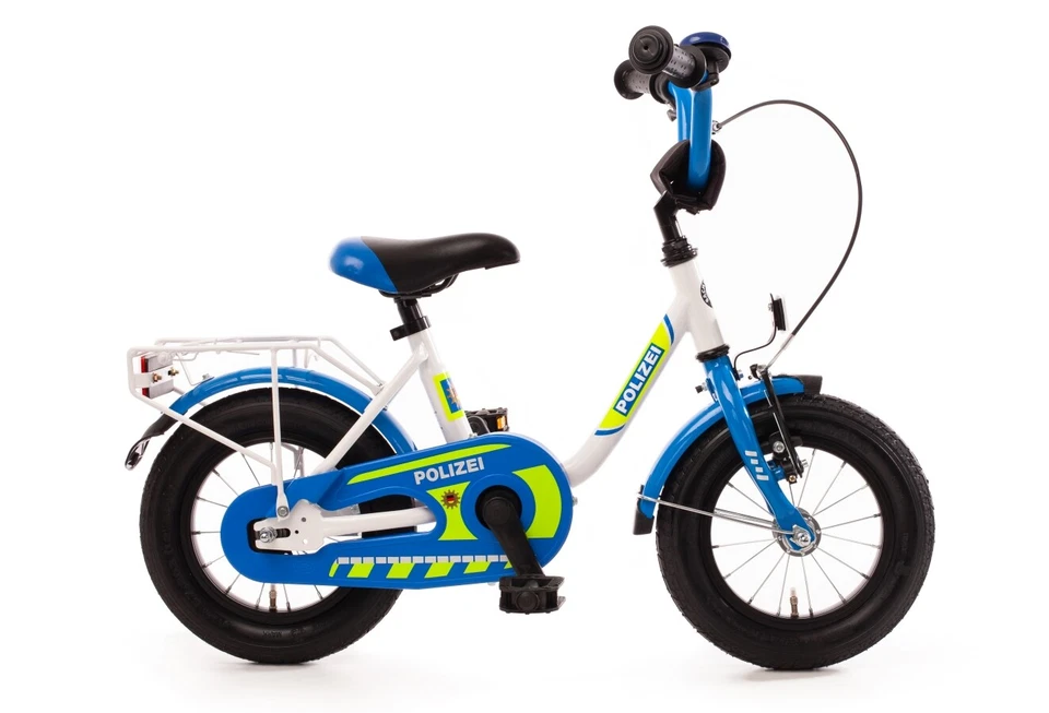 Bachtenkirch Kinderfahrrad 12,5 Zoll POLIZEI Blau/Weiß/Neon (410-PZ-01) - Bild 1 von 1