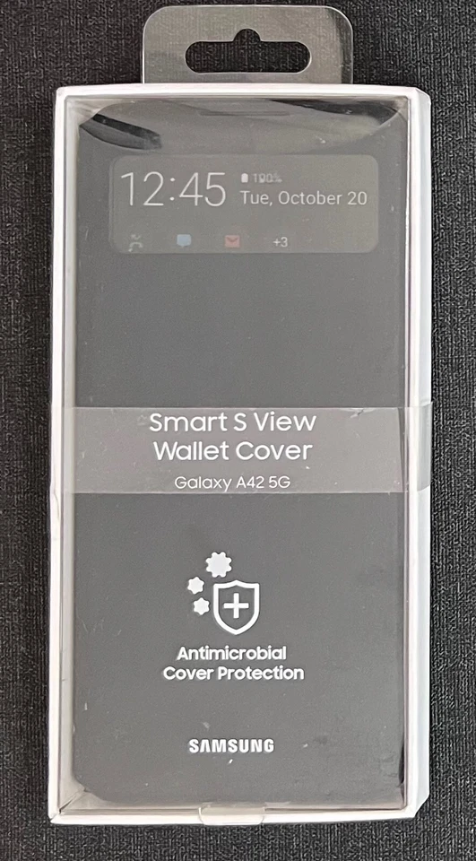 New Original Samsung S-View Wallet Case for Samsung Galaxy A42 5G - Black - Image 1 of 2