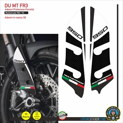 COPIONE STICKER STORE ADESIVI 3D PROTEZIONI Forcelle Parafango Compatibil DUCATI MULTISTRADA 950 fr3