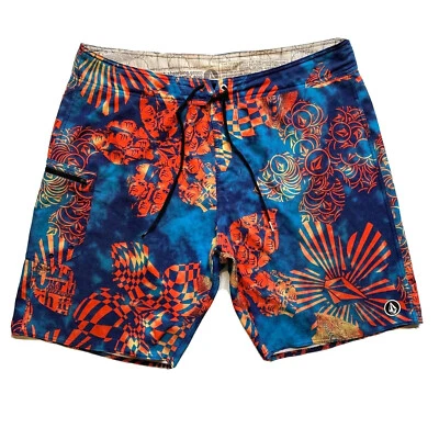 Volcom Lido Weedo Board Shorts Swim Trunks Mens 40 Stretch Floral Print Colorful - Image 1 of 4