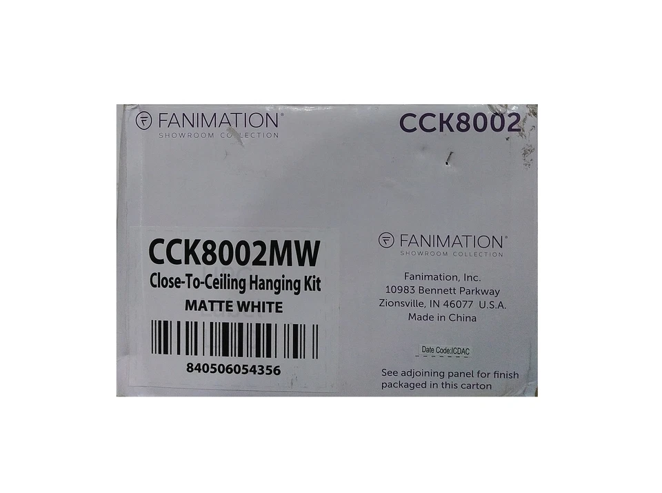FANIMATION Matte White Close to Ceiling Kit CCK8002MW - Image 1 of 2