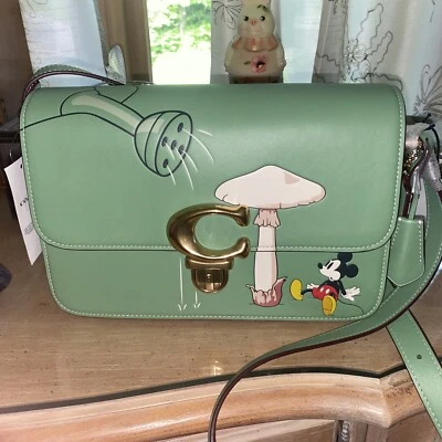 тренер Микки Маус disney зеленый сад кожаная сумочка 100 лет юбилей редкая - Изображение 1 из 4