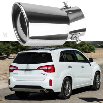Silver Car Tail Rear Round Exhaust Pipe Tail Muffler Pipe Tip for Kia Sorento Foto 1 de 4