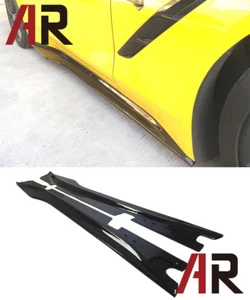 JPM Carbon Fiber Side Skirts Lip For 2014-2017 Chevy Corvette C7 Z51 Stingray - Foto 1 di 3