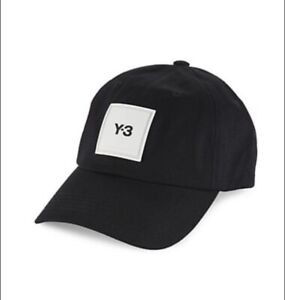 NWT Y-3 Yohji Yamamoto Adidas Square Logo Baseball Cap Black