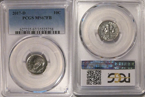 2017 D Roosevelt Dime 10c PCGS MS67FB Full Bands Cover
