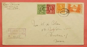 3 Diff COILS + NATL PARK on 1935 IL to MA - REG 4 COLOR Cover A RARE FRANKING! - Picture 1 of 2