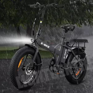 Adult 20" 750W 36V Electric Folding Bicycle Fat Tire 30MPH eBike 12Ah Battery - Picture 1 of 10