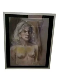 Original 16x20 Nude Pastel Painting - Sensual Female Abstract Art - Unique Wall - Picture 1 of 7