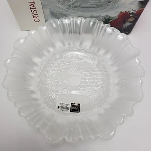 Cuenco de vidrio esmerilado Mikasa Crystal Holiday Classics de 10,5 pulgadas SA 520/259 - Imagen 1 de 11