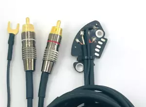 Kabel Rca Phono Plattenspieler Technics Sl 1200 1210 MK2 Mit Masse Gold 130 CM - Bild 1 von 8