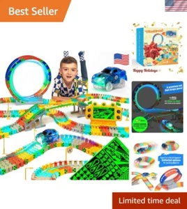 Light-Up Flexible Car Tracks Set - Perfect Birthday Gift for Boys & Girls 3-8 - Picture 1 of 10