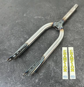 Old School BMX 1982 Champion Racing 20" Forks Raw Finish 1" Threaded - Unused - Picture 1 of 10