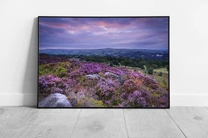 Purple Skies over Halifax: Framed West Yorkshire Landscape Wall Art Print for - Picture 1 of 10