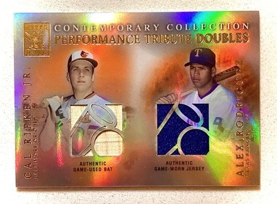2003 Topps Tribute Contemporary Performance Doble Reliquias Cal Ripken ARod PTD-RR Foto 1 de 2