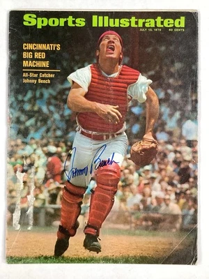 Johnny Bench Signed Sports Illustrated 7/13/70 Reds HOF Baseball Autograph JSA - Image 1 of 4