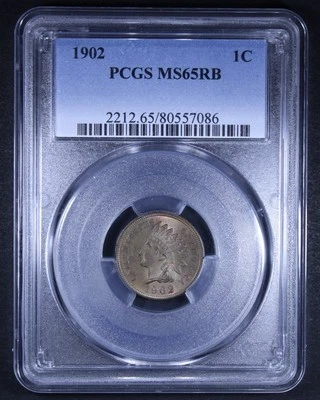 1902 Indian Head Cent - 1c PCGS MS65 RB - Red Brown - Sharply Struck! - Image 1 of 4