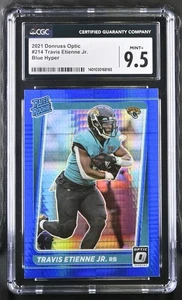 2021 Donruss Optic Travis Etienne Rookie Card Blue Hyper #214 CGC 9.5 - Picture 1 of 2