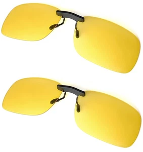 Clip on Polarized Night Vision, Driving Sunglasses UV 400 Blocker To Wear Ove... - Picture 1 of 5