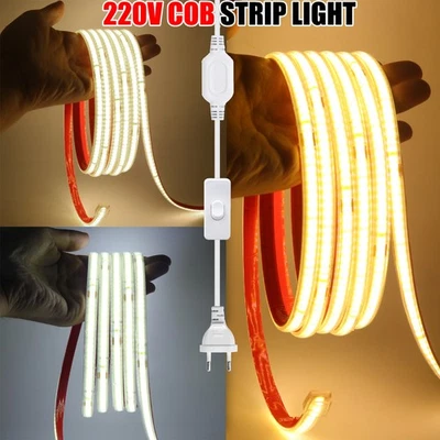 230V 288LED/m COB LED Streifen Stripe AN/AUS Lichtband Lichtleiste Selbstklebend - Bild 1 von 4