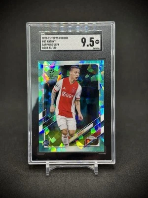 Antony 2020 Topps Chrome Sapphire Aqua Rookie Refractor /150 SP SGC 9.5 - Image 1 of 3
