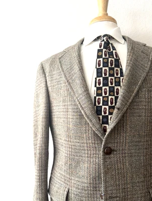 Jos. A. Банк винтажный Шетландская шерсть твид Sport пальто куртка 42R клетку 3/2 рулон - Изображение 1 из 4