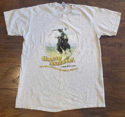 VTG Grand National Rodeo Cow Palace T Shirt Hanes Beefy T Size Medium - Image 1 of 4