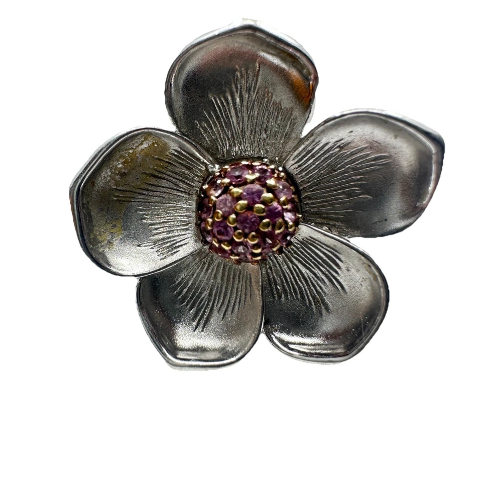 Anillo STEPHEN DWECK Diamantes Plata Esterlina Floral Distintivo 12.4 g Talla 8 Foto 1 de 4