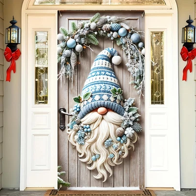 Christmas Gnome Door Cover 35X71 Inch Winter Gnome Banner with Door Decoration - Image 1 of 4