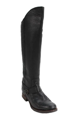 Botas hasta la rodilla Justin de cuero acolchadas con puntera redonda negras talla 9,5B para mujer Foto 1 de 4