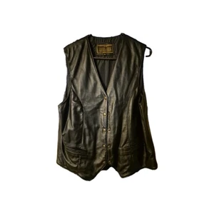 Coronado Leather Men's Size XXL Black Motorcycle Vest Compatible Concealed - Picture 1 of 6
