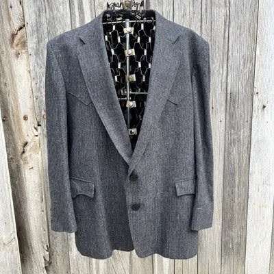 Chaqueta Blazer Abrigo Deportivo De Colección Circle S Etiquetado 52R Gris Tweed Western Yugo Para Hombres Foto 1 de 4