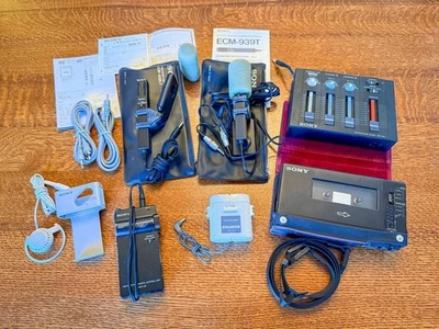 Lote de equipos de grabación de audio de campo vintage - grabadora, mezcladora, micrófonos, etc. Foto 1 de 4