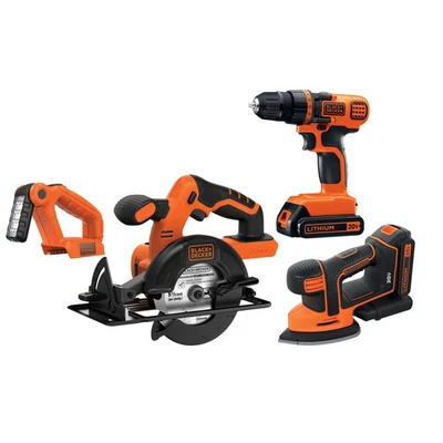 Kit combinado de 4 herramientas de iones de litio BLACK+DECKER 20V Max* - BD4KITCDCMSL Foto 1 de 4