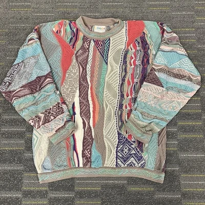 Authentic Vintage Coogi Sweater Size L  Multicolor Pastels 3D Cotton Australia - Image 1 of 4