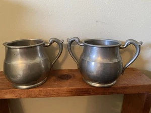 Vintage Pewter Coffee Creamer Pitcher And Sugar Bowl. Free Shipping! - Picture 1 of 8