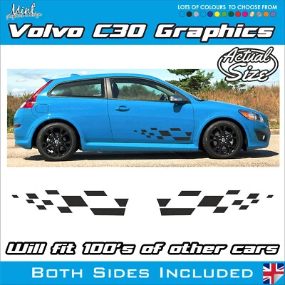Calcomanías pegatinas gráficos de vinilo 005 rayas laterales Volvo C30 S40 - Imagen 1 de 4
