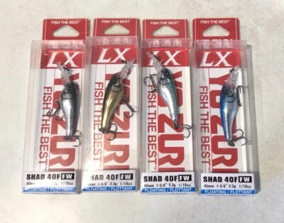 (4) ENCHUFE FLOTANTE YO-ZURI YO ZURI LX SHAD 40F (FW) COLORES SURTIDOS 1/16oz NUEVO Foto 1 de 4