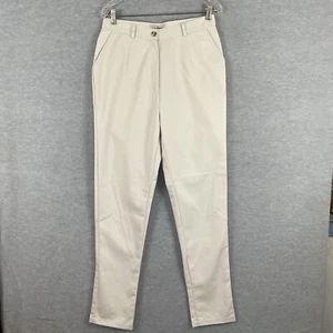 LL Bean Original Fit Women's 12 Tall Chino Pants 100% Cotton Beige Flat Front - Picture 1 of 12