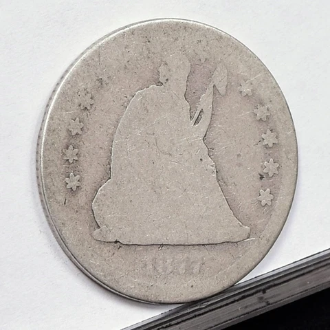 1877-CC Liberty Seated Quarter - AG Details, Cleaned (49354-L) Cover